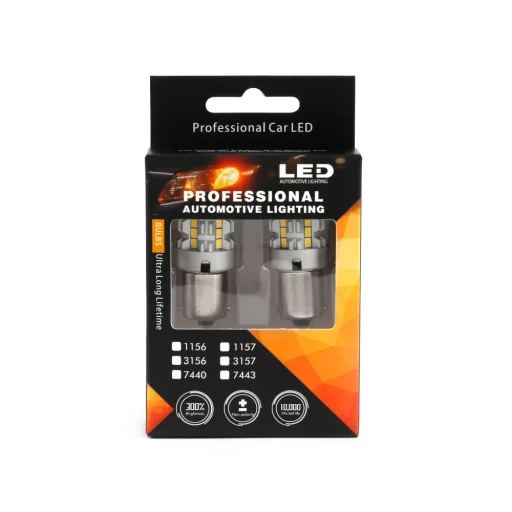 2 PAK Canbus LEDpærer Ba15s Rødt lys 1614 Lumen