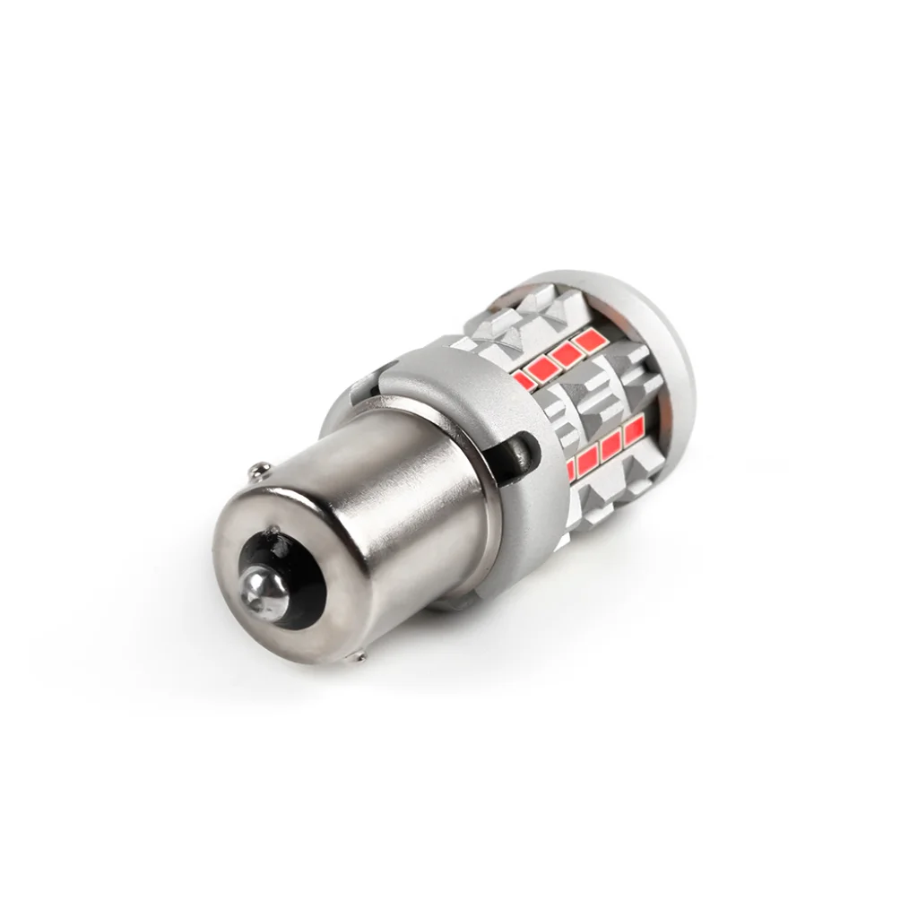 2 PAK Canbus LEDpærer Ba15s Rødt lys 1614 Lumen