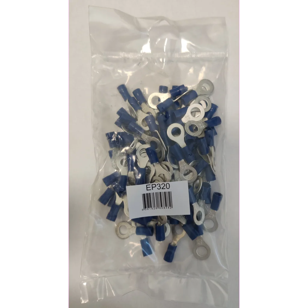 KABELSKO RING 6,3MM BLÅ 100 STK