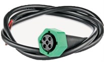 5 pinns bajonett kontakt m. 2m kabel for baklys, GRØNN V.sid