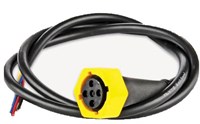 5 pinns bajonett kontakt m. 2m kabel for baklys, GUL H.side