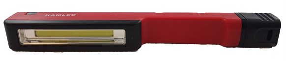 Rød Mini lommelykt m COB LED 160 Lumen