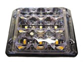 LED Strobelys Lavt med 9X3W Oransje LED 930 Volt R65