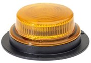 LED Strobelys, gult Ø130mm med med magnetfeste 12 og 24 Vol